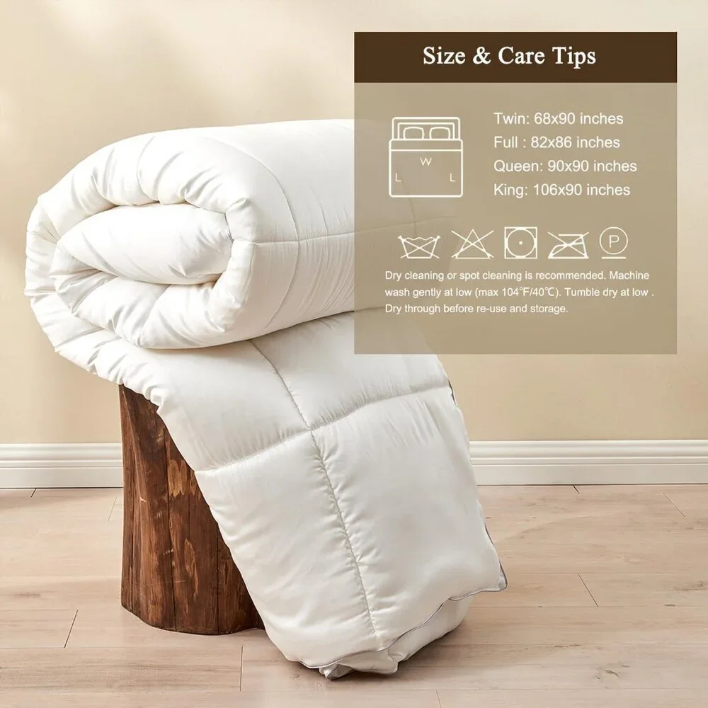 BPC 100% Rayon Derived from Bamboo Silk Blend Comforter Full/Queen Size,